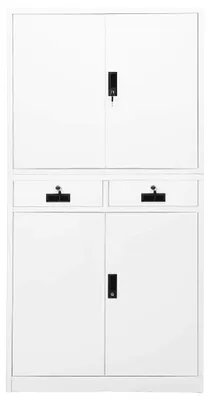 Produktbild von vidaXL Büroschrank Weiß 90x40x180 cm Stahl
