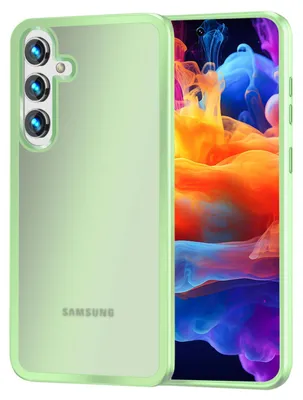Produktbild von NALIA Matte Hybrid Schutzhülle für Samsung Galaxy S24 Plus Hülle, Semi-Transparente Harte Rückseite & Fallschutz-Rahmen Mint-Grün