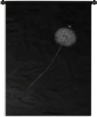 Produktbild von MuchoWow® Wandteppich Wandbehang Blumen - Löwenzahn - Samen - Schwarz - Weiß 150x200 cm Tapisserie Dekoration Wandtuch - Wandaufhängung - Moderner