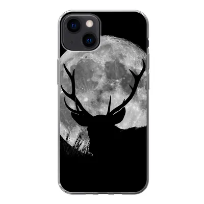 Produktbild von MuchoWow® Handyhülle Schutzhülle Hülle für iPhone 13 Hirsch - Mond - Nacht Silikon Softcase Handy Hülle - Karteninhaber