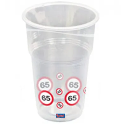 Produktbild von 65. Geburtstag Verkehrsschild 10 Becher