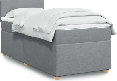 Immagine prodotto di vidaXL Letto a molle con materasso grigio chiaro 100x200 cm in tessuto