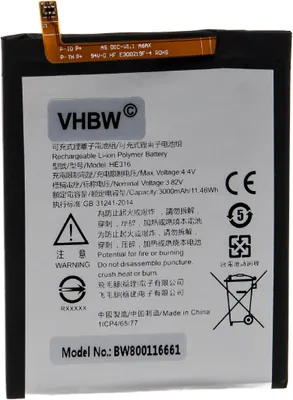 Produktbild von vhbw Akku kompatibel mit Nokia TA-1033, TA-1039 Handy Smartphone Telefon (3000 mAh, 3,85 V, Li-Polymer)