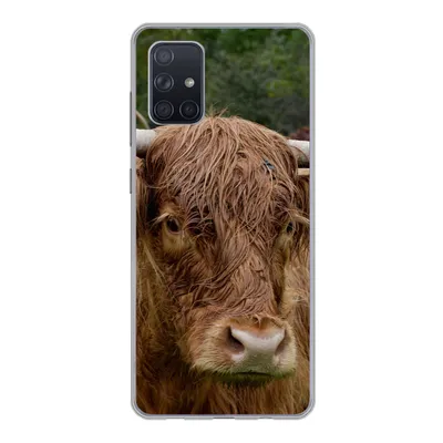 Produktbild von MuchoWow® Handyhülle Schutzhülle Hülle für Samsung Galaxy A51 Schottische Highlander - Tiere - Gras Silikon Softcase Handy Hülle - Schutzabdeckung