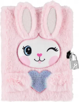 Immagine prodotto di Dolce diario in peluche a forma di coniglio A5 con lucchetto
