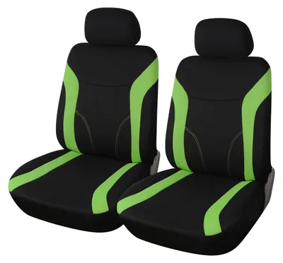 Produktbild von Upgrade4cars Auto-Sitzbezüge Vordersitze Grün Schwarz | Auto-Sitzschoner Set Universal für Fahrersitz & Beifahrer | Auto-Zubehör Innenraum