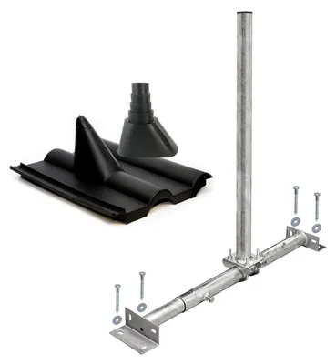 Produktbild von PremiumX X100-48F Dachsparrenmasthalter feuerverzinkt Frankfurter Set schwarz