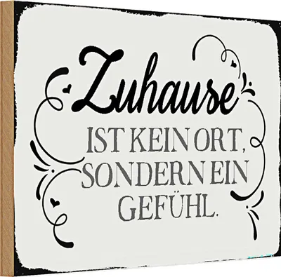 Produktbild von Holzschild Spruch 30x20cm Zuhause ist kein Ort sondern ein