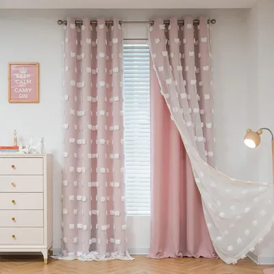 Immagine prodotto di Tenda oscurante per bambine, a doppio strato, con passanti, 225 x 132 cm, rosa