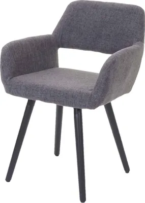 Produktbild von Esszimmerstuhl MCW-A50 II, Stuhl Küchenstuhl, Retro 50er Jahre Design  Textil, grau, dunkle Beine