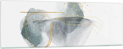 Produktbild von Bilder auf glas - Einteilig - Aquarell Flecken Gold - 90x30cm - Glasbilder - Wandbilder - Bilder - zum Aufhängen bereit - Wanddekoration aus Glas - Glas Bilder - Wandbild auf Glas - GAB90x30-4830