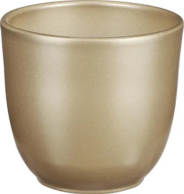 Produktbild von Blumenübertopf "Tusca" aus Keramik H 11 cm – Ø 12 Vintage-Gold -  Übertopf Keramik Blumentopf Pflanztopf