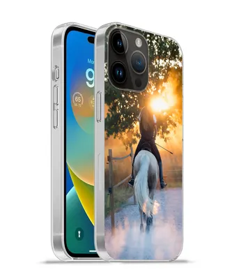 Produktbild von MuchoWow® Handyhülle Schutzhülle Hülle für Apple iPhone 14 Pro - Softcase Pferd - Sonne - Sand Silikon Softcase Handy Hülle - Umschlag