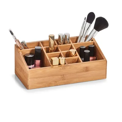 Produktbild von Zeller 25385 Organizer m. 12 Fächern, Bamboo, ca. 25,4 x 12 x 10 cm, Schreibtischorganizer, Schminkorganizer, Organzier für Büro, Küche, Bad, Natur