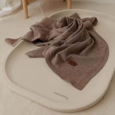 Produktbild von Muminky | Babydecke Wolle - 75x100 cm - Beigefarben - Atmungsaktiv, Thermoregulierend, Hypoallergen