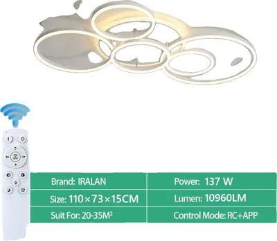 Produktbild von Kronleuchter, Moderner Stil, LED-Beleuchtung, Weiß 5 Lichter
