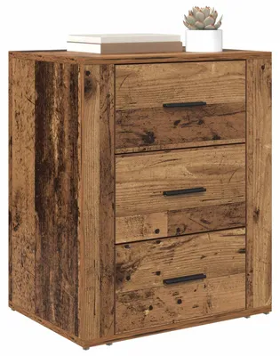 Produktbild von vidaXL Nachttisch mit Schubladen Altholz 35 x 50 x 60 cm Holzwerkstoff