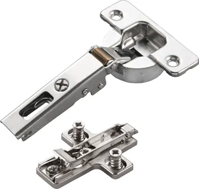 Produktbild von 2 x Salice Topfband Serie 700 mit Dämpfer im Topf 110° Bohrbild T45 Eckanschlag inkl. Kreuz-Montageplatte Höhe 3 mm mit vormontierten Euroschrauben, Exzenterverstellung Schrankscharnier von SOTECH