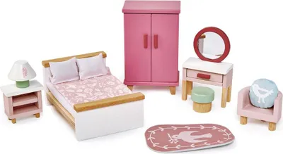 Obrázok produktu pre Tender Leaf Toys Dovetail Bedroom Set, Kúpeľňa pre bábiky, 3 rok / roky