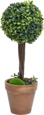 Produktbild von vidaXL Künstliche Buchsbäume 2 Stk. mit Topf Kugelform Grün 56 cm