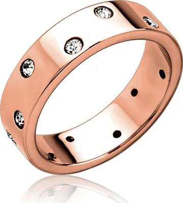 Produktbild von viva-adorno Gr. 56 (17,8 mm Ø) Edelstahl Damen Ring Bandring Verlobungsring mit Kristall Zirkonia Band RS63,rosegold