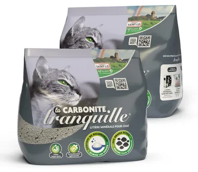 Immagine prodotto di Tranquille - Lettiera per gatti, agglomerante, minerale, Carbonit, 8 litri, confezione da 2 pezzi