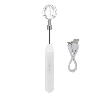 Produktbild von Elektrischer Handmixer mit 3 Geschwindigkeiten – Batteriebetrieben, Handlicher Milchaufschäumer, Ideal zum Backen, Weiß