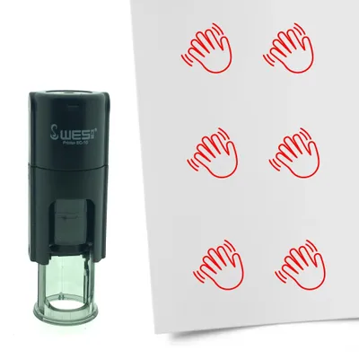 Produktbild von CombiCraft Selbstfärbender Stempel 'Winken' in der Farbe Rot, Ø10mm