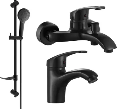 Produktbild von Mexen Fabia DF05 Badewannenset, Schwarz - 746503DF05-70