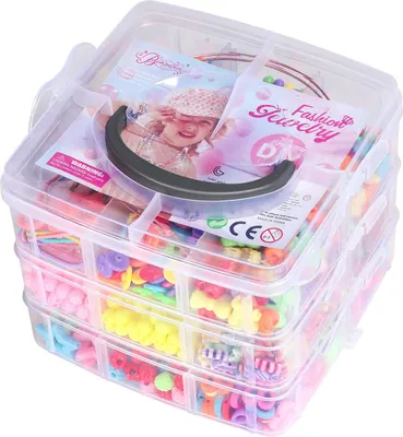 Produktbild von Perlenset in einer 3-stöckigen Aufbewahrungsbox