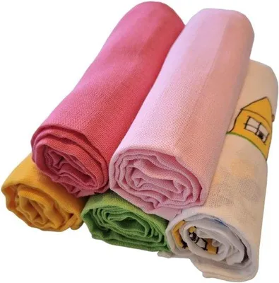 Produktbild von Famanu Musselin-Spucktücher Set - Doppelgewebte Baumwolle 80x80 cm
