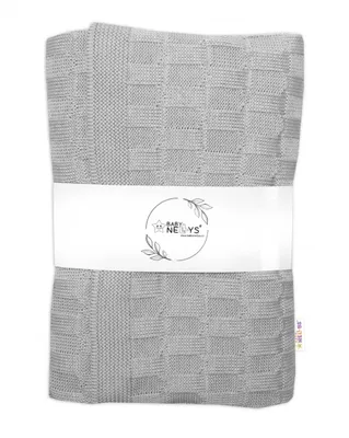 Imagen del producto de Manta de algodón tejida de lujo, modelo CUBE, 80 x 100 cm - gris