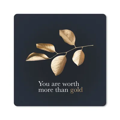 Produktbild von MuchoWow® Mauspad Mousepad Blätter - Gold - Zauberspruch 20x20 cm - Mousepads - Maus Mat - Pad - Mausunterlage - Desk Mat - Bureauartikeln