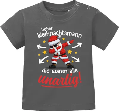 Produktbild von Baby Shirt kurzarm Weihnachten XMAS Spruch Lustig Die waren allle unartig Babyshirt Jungen Mädchen MoonWorks®