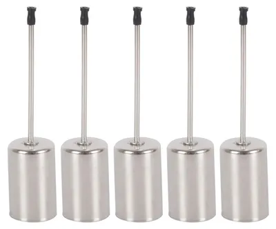 6 Kegel-Kerzenhalter Metall, Silber, 2,5x11 cm, Adventskranz