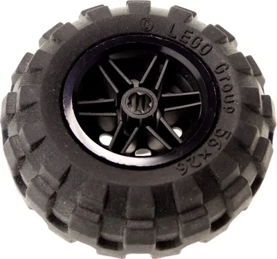 Zdjęcie produktu dla 1x Lego Technic koło 56x26 obręcz 30.4x20 czarna opona samochód 55976 56145c02
