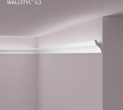 Produktbild von Lichtleiste WALLSTYL IL3 32.5 x 50 x 2000 mm Polystyrol LED Stuckleiste Weiß Hochwertig Einfache Montage Indirekte Beleuchtung Modern 2 Meter NOËL & MARQUET