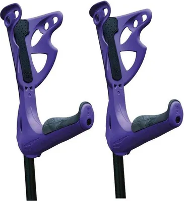 Image de Paire de béquilles réglables en aluminium, violettes