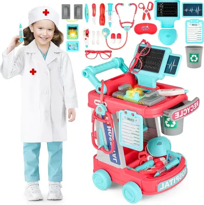 Produktbild von Arztkoffer für Kinder – Spielzeug-Arztkoffer – Rollenspiel-Set – 20-teiliges Set – 40 x 19 x 30 cm – Weiß