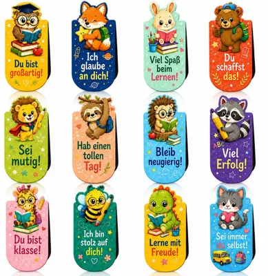 Productafbeelding van Set van 12 Magnetische Lesezeichen voor Kinderen