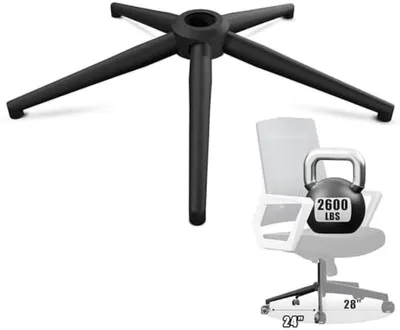 Produktbild von PolkaHome® Schwerer Bürostuhl Basis – Verstärktes Untergestell Ersatz, 62 x 62 x 15 cm, Schwarz