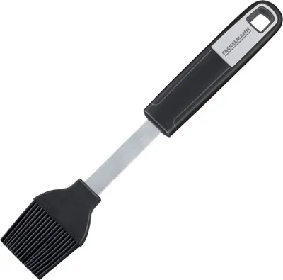 Produktbild von Fackelmann Backpinsel 24 cm SENSE, praktisch für beschichtete Koch-, Backutensilien, Bratpinsel mit rutschfestem Soft-Touch-Griff (Farbe: Silber/Schwarz)