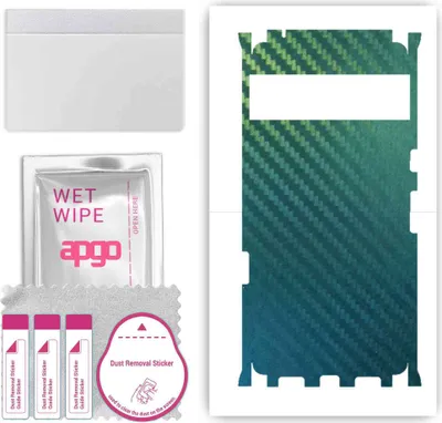 Produktbild von apgo Rückseite + Seiten Schutzfolie, Skin, kompatibel mit Google Pixel 7 Pro, Hinten Displayschutzfolie aus Vinylfolie, kratzfest, einfache Montage - Kohlenstoff-Chamäleon CAKA1