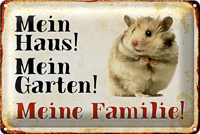 Produktbild von Blechschild Hamster 30x20cm mein Haus mein Garten Familie