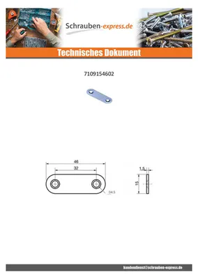 Produktbild von Montageplatte MONTAGE Verzinkt 15x46