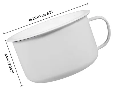 Produktbild von Emaille-Schüssel mit Deckel 1,2 L Vintage Ramen Nudelschale Chinesische Suppenschüssel aus emailliertem Stahl Große Reisschale für Zuhause und Restaurant