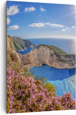 Produktbild von Bild auf Leinwand - Leinwandbild - Einteilig - Meer Sommer Blume - 70x100cm - Wand Bild - Wanddeko - Wandbilder - Leinwanddruck - Wanddekoration - Leinwand bilder - Wandbild - PA70x100-3741