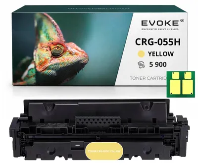 Obrázok produktu pre Kompatibilná tonerkartuša Evoke pre tlačiareň Canon CRG-055h, 3017C002Y, žltá, výtlačnosť 5 900 strán, kompatibilná s modelmi i-SENSYS LBP662Cdw, LBP664Cx, MF741Cdw, MF744Cdw