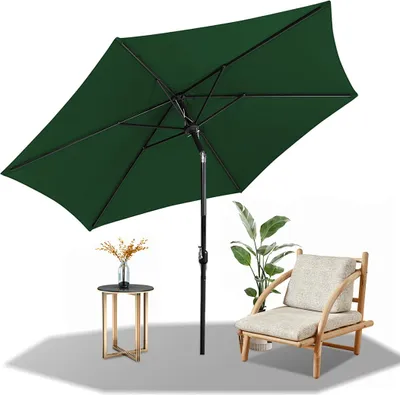 Produktbild von Faziango Sonnenschirm Ø270cm, Gartenschirm, knickbar, Schirmtuch mit PA-Beschichtung, UV-Schutz bis UPF 50+, ohne Ständer, Grün