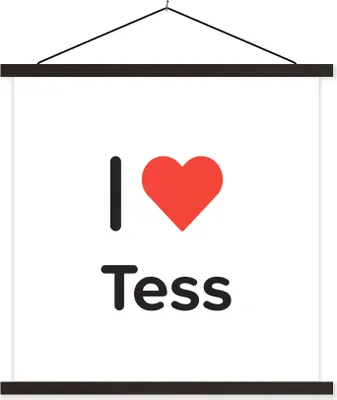 Produktbild von MuchoWow® Textilposter Ich liebe - Tess - Mädchen 90x90 cm mit schwarzem Rahmen - Magnetisches